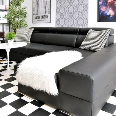 VÝPRODEJ - Rohová sedací souprava MARLING - černá