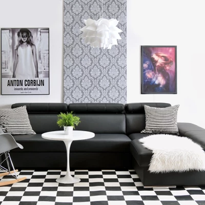 VÝPRODEJ - Rohová sedací souprava MARLING - černá