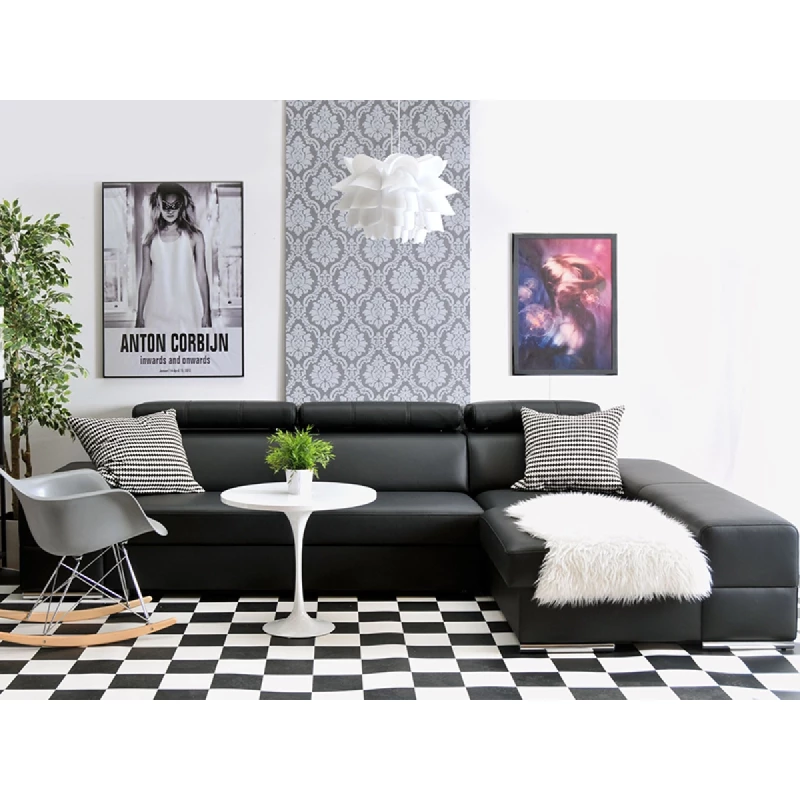 VÝPRODEJ - Rohová sedací souprava MARLING - černá