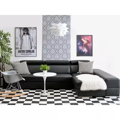 VÝPRODEJ - Rohová sedací souprava MARLING - černá