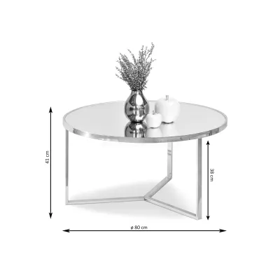 VÝPRODEJ - Kulatý konferenční stolek GEOMAR - šedý mramor / chrom