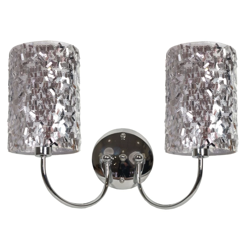 Moderní nástěnné osvětlení DEIMOS - 2xE14, 40W, stříbrné