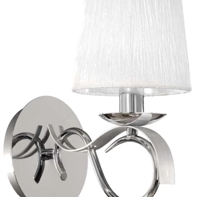 Nástěnné svítidlo DENIS - 1xE14, 40W, chromované / bílé