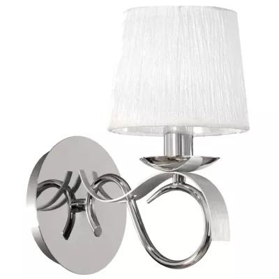 Nástěnné svítidlo DENIS - 1xE14, 40W, chromované / bílé