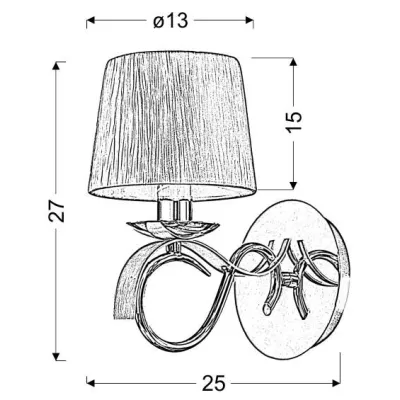 Nástěnné svítidlo DENIS - 1xE14, 40W, chromované / bílé
