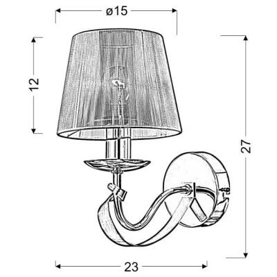 Moderní nástěnné osvětlení DIVA - 1xE14, 40W, chromované / zlaté