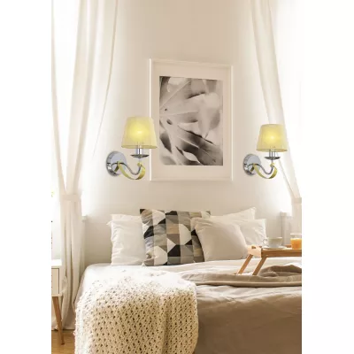 Moderní nástěnné osvětlení DIVA - 1xE14, 40W, chromované / zlaté