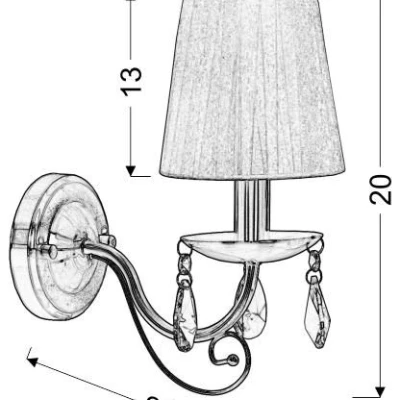 Nástěnná lampa DYNASTY - 1xE14, 40W, patina / bílá