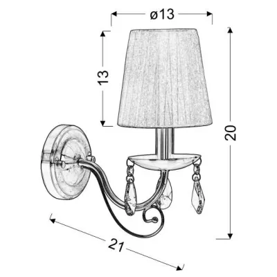 Nástěnná lampa DYNASTY - 1xE14, 40W, patina / bílá