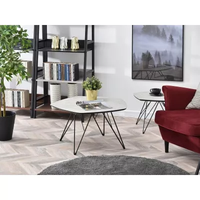 VÝPRODEJ - Konferenční stolek ANIEL - šedý mramor / černý