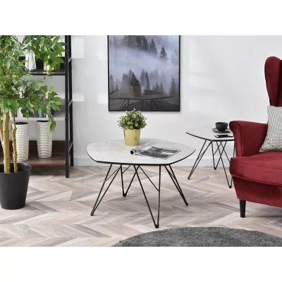 VÝPRODEJ - Konferenční stolek ANIEL - šedý mramor / černý