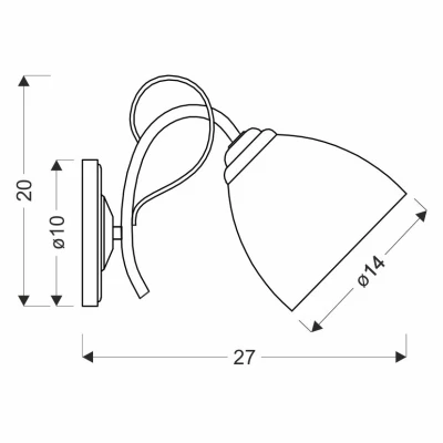 Moderní nástěnné osvětlení ELOTTE - 1xE27, 40W, chromované / bílé