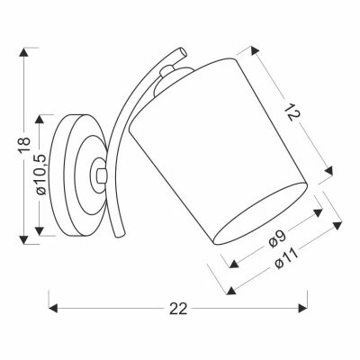 Moderní nástěnné osvětlení ESNYR - 1xE27, 40W, chromované / černé / bílé