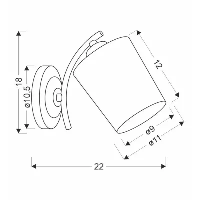 Moderní nástěnné osvětlení ESNYR - 1xE27, 40W, chromované / černé / bílé