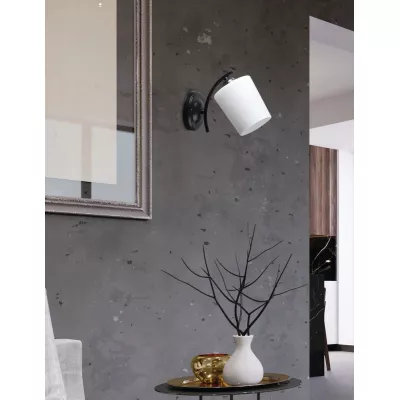 Moderní nástěnné osvětlení ESNYR - 1xE27, 40W, chromované / černé / bílé