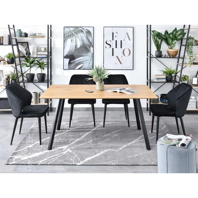 VÝPRODEJ - Jídelní stůl 160x90 BELMIN - dub / černý