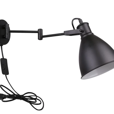Nástěnné lampa s ramenem ESPERA - 1xE27, 40W, černá