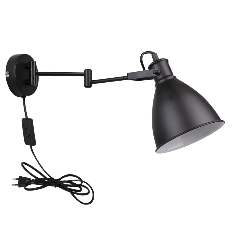 Nástěnné lampa s ramenem ESPERA - 1xE27, 40W, černá