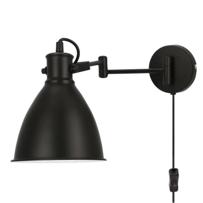 Nástěnné lampa s ramenem ESPERA - 1xE27, 40W, černá