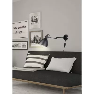 Nástěnné lampa s ramenem ESPERA - 1xE27, 40W, černá