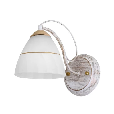 Nástěnné rustikální osvětlení FANETTA - 1xE27, 60W, bílé / zlaté