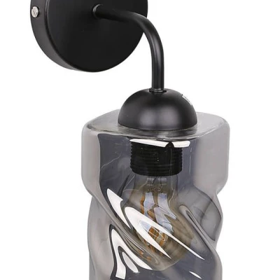 Moderní nástěnné osvětlení FELIS - 1xE27, 60W, černé / kouřové sklo