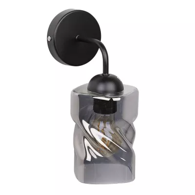 Moderní nástěnné osvětlení FELIS - 1xE27, 60W, černé / kouřové sklo