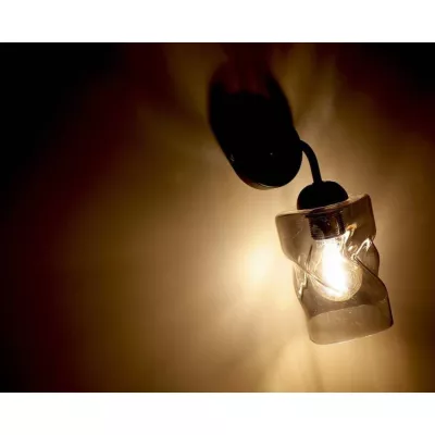 Moderní nástěnné osvětlení FELIS - 1xE27, 60W, černé / kouřové sklo