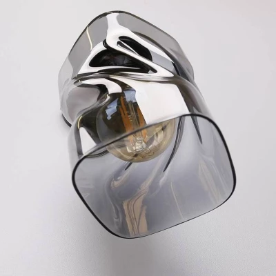 Moderní nástěnné osvětlení FELIS - 1xE27, 60W, černé / kouřové sklo