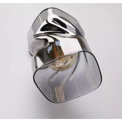 Moderní nástěnné osvětlení FELIS - 1xE27, 60W, černé / kouřové sklo