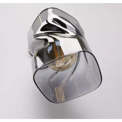 Moderní nástěnné osvětlení FELIS - 1xE27, 60W, černé / kouřové sklo