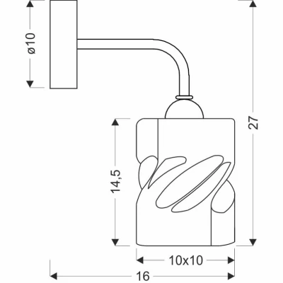 Moderní nástěnné osvětlení FELIS - 1xE27, 60W, černé / kouřové sklo