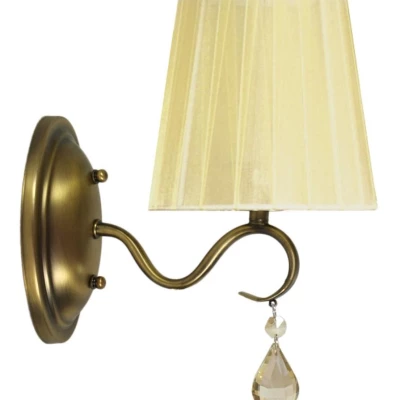 Nástěnná lampa v klasickém stylu FIESTA - 1xE14. 40W, patina / béžová