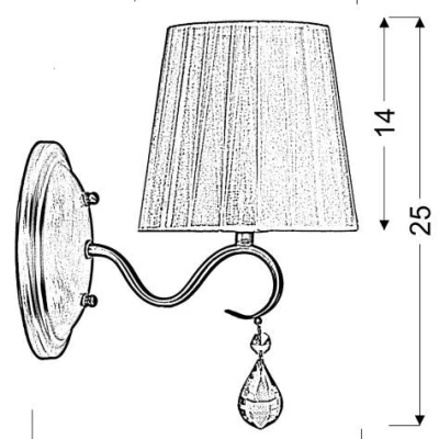 Nástěnná lampa v klasickém stylu FIESTA - 1xE14. 40W, patina / béžová