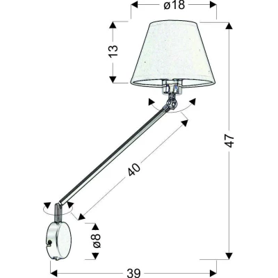 Flexibilní nástěnná lampa FILLY - 1xE27, 40W, matná černá
