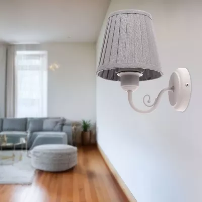 Nástěnná moderní lampa FIREZ - 1xE27, 40W, bílá / šedá