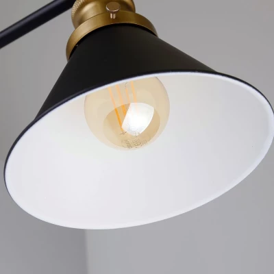 Nástěnná lampa se čtecím ramenem FUNDO - 1xE27, 40W, černá / zlatá