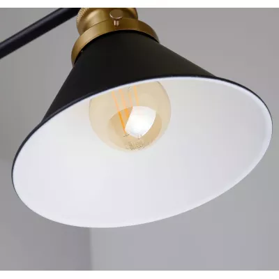 Nástěnná lampa se čtecím ramenem FUNDO - 1xE27, 40W, černá / zlatá
