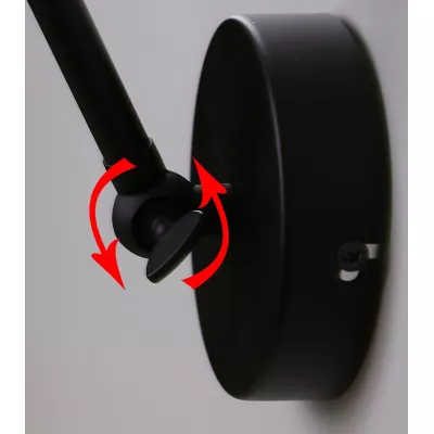 Nástěnná lampa se čtecím ramenem FUNDO - 1xE27, 40W, černá / zlatá