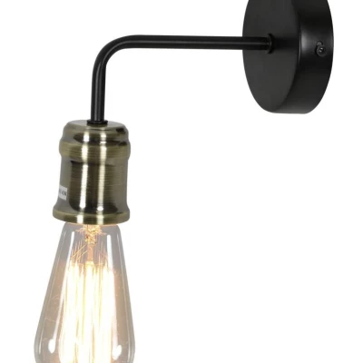 Nástěnné industriální světlo GOLDIE - 1xE27, 60W, černé / patina