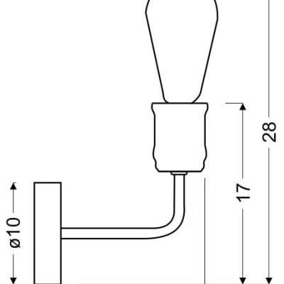 Nástěnné industriální světlo GOLDIE - 1xE27, 60W, černé / patina