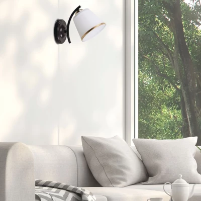 Nástěnné moderní osvětlení GRECO - 1xE27, 40W, černé / zlaté / bílé