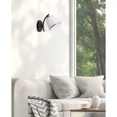 Nástěnné moderní osvětlení GRECO - 1xE27, 40W, černé / zlaté / bílé