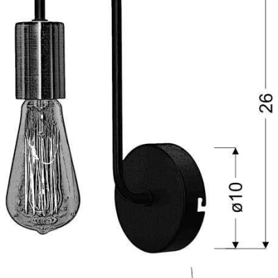 Nástěnné retro osvětlení HERPE - 1xE27, 60W, černé / měděné