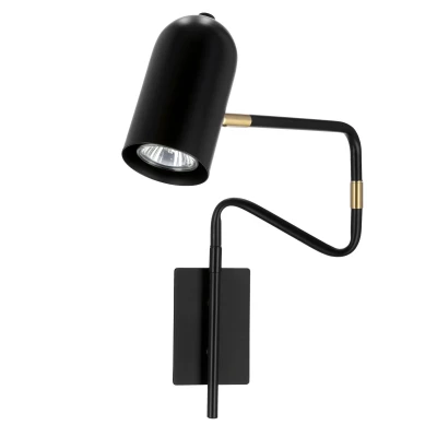 Nástěnná lampička k posteli HOSTI - 1xGU10, 15W, černá / zlatá