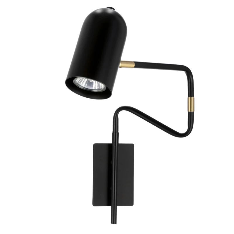 Nástěnná lampička k posteli HOSTI - 1xGU10, 15W, černá / zlatá