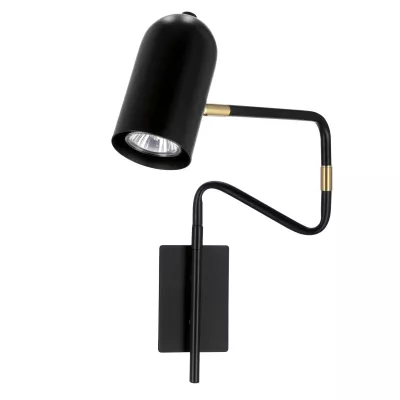 Nástěnná lampička k posteli HOSTI - 1xGU10, 15W, černá / zlatá