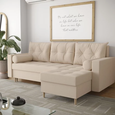 VÝPRODEJ - Rohová sedací souprava JAVIERA - béžová