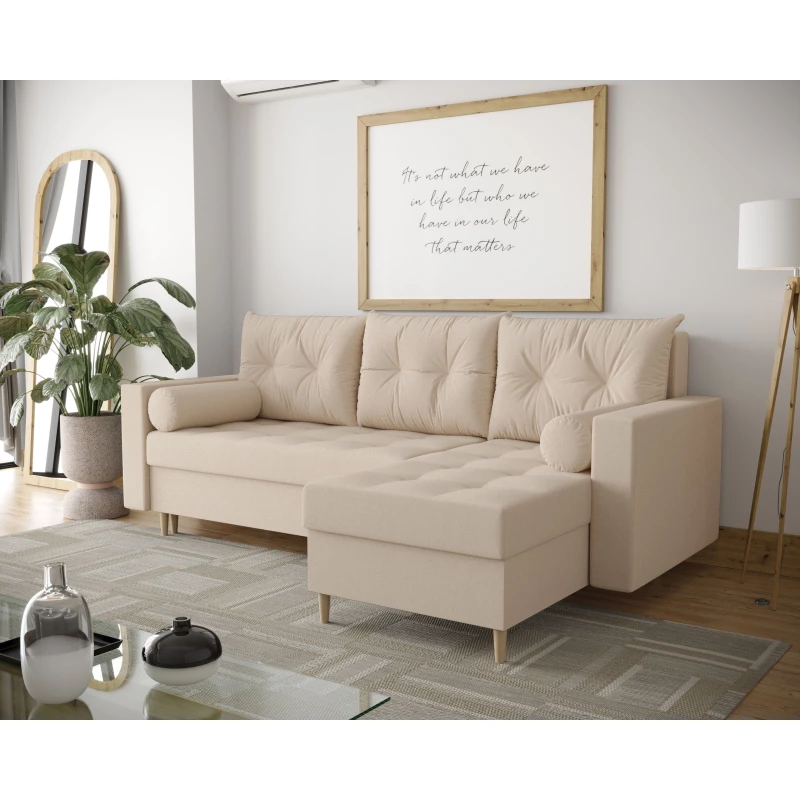 VÝPRODEJ - Rohová sedací souprava JAVIERA - béžová