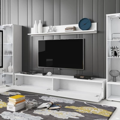 VÝPRODEJ - Obývací stěna s LED osvětlením WANDA 2 - černá grafitová